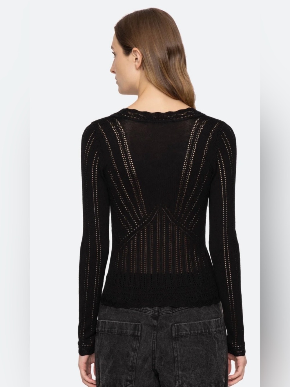 Sea New York Paxton Knit Top LS in Black - Picture 2 of 7